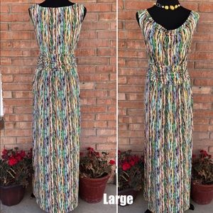 CHAUS Multi-Color Maxi Dress LARGE Mint Condition